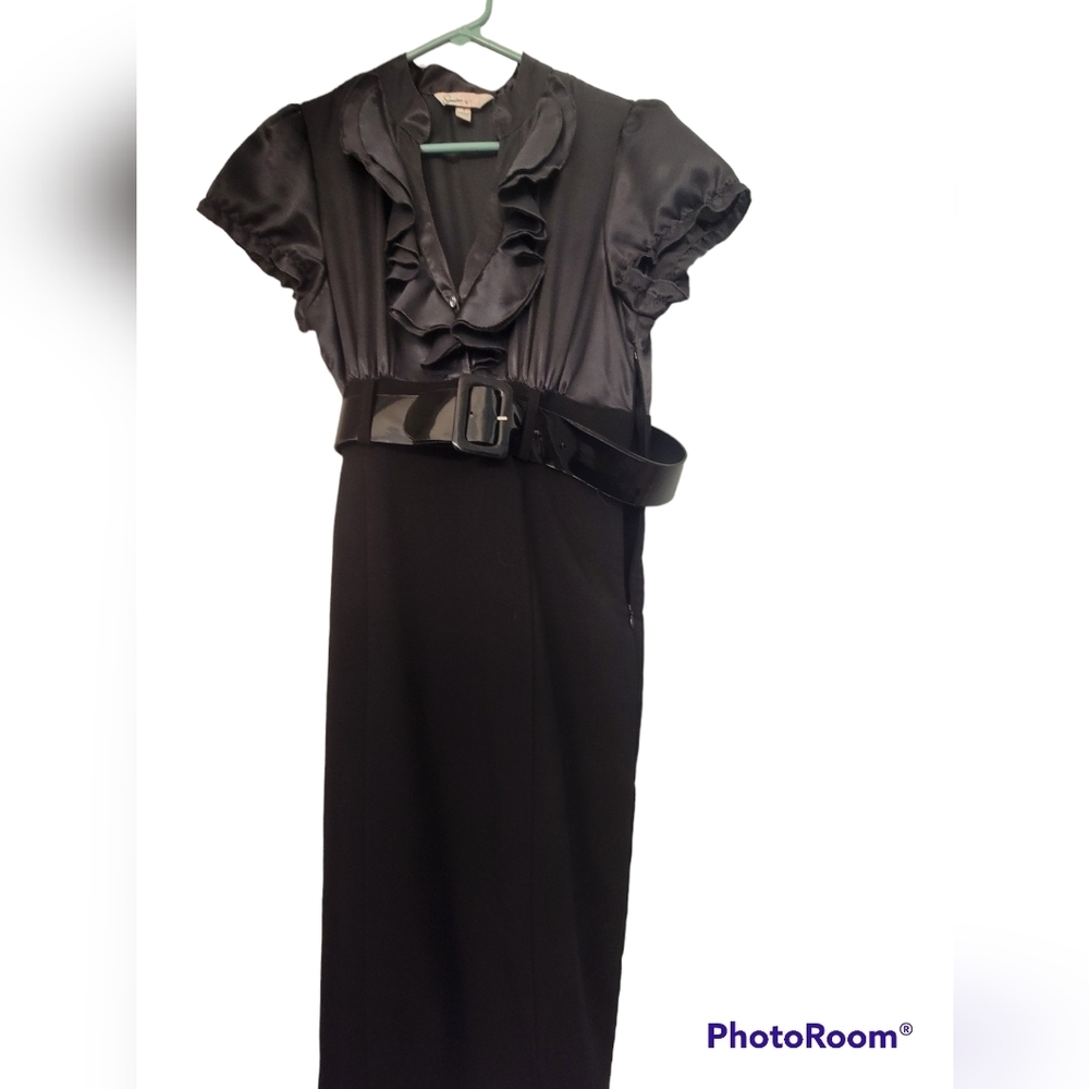 Speechless Juniors Belted Dress - Dark Gray & Black size 7